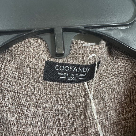 Coofandy Shirt Mens Size XL Brown Linen Blend Short Sleeve Button Down Lightweig - Picture 8 of 8